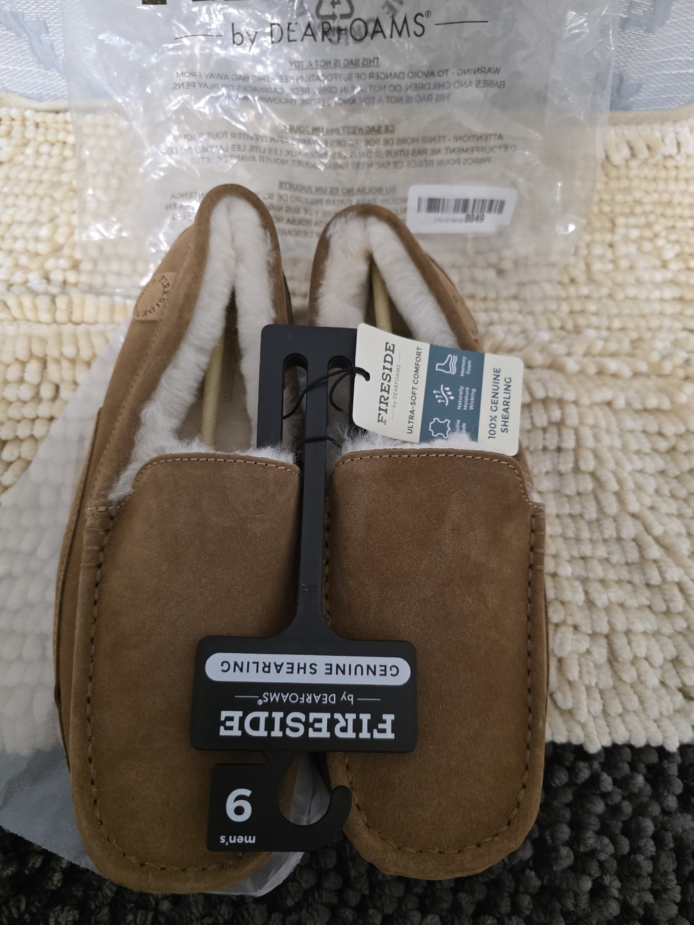 Men's Chestnut Shearling-Lined Slippers